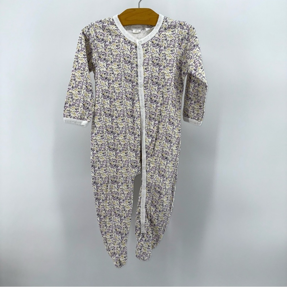 Jamie Kay Purple, White, and Yellow Floral Footie Sleeper